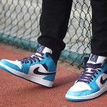 Air Jordan 1 Mid Hornets Blue Lagoon/Grand Purple 554724-415