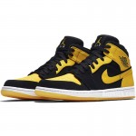 Air Jordan 1 Mid New Love 2017 Black And Yellow 136085-072