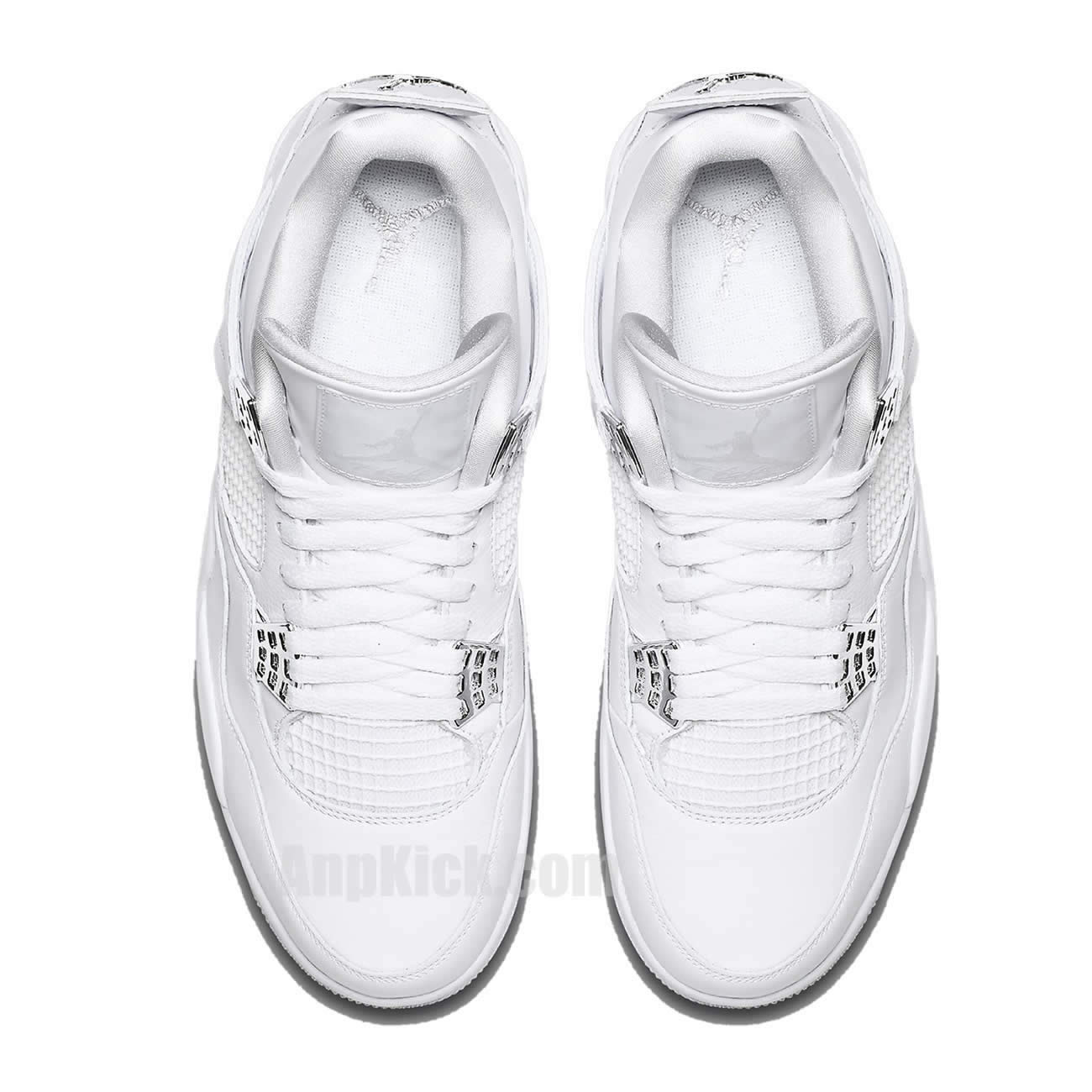 Air Jordan 4 All White/Silver "Pure Money" Mens GS For Sale 308497-100