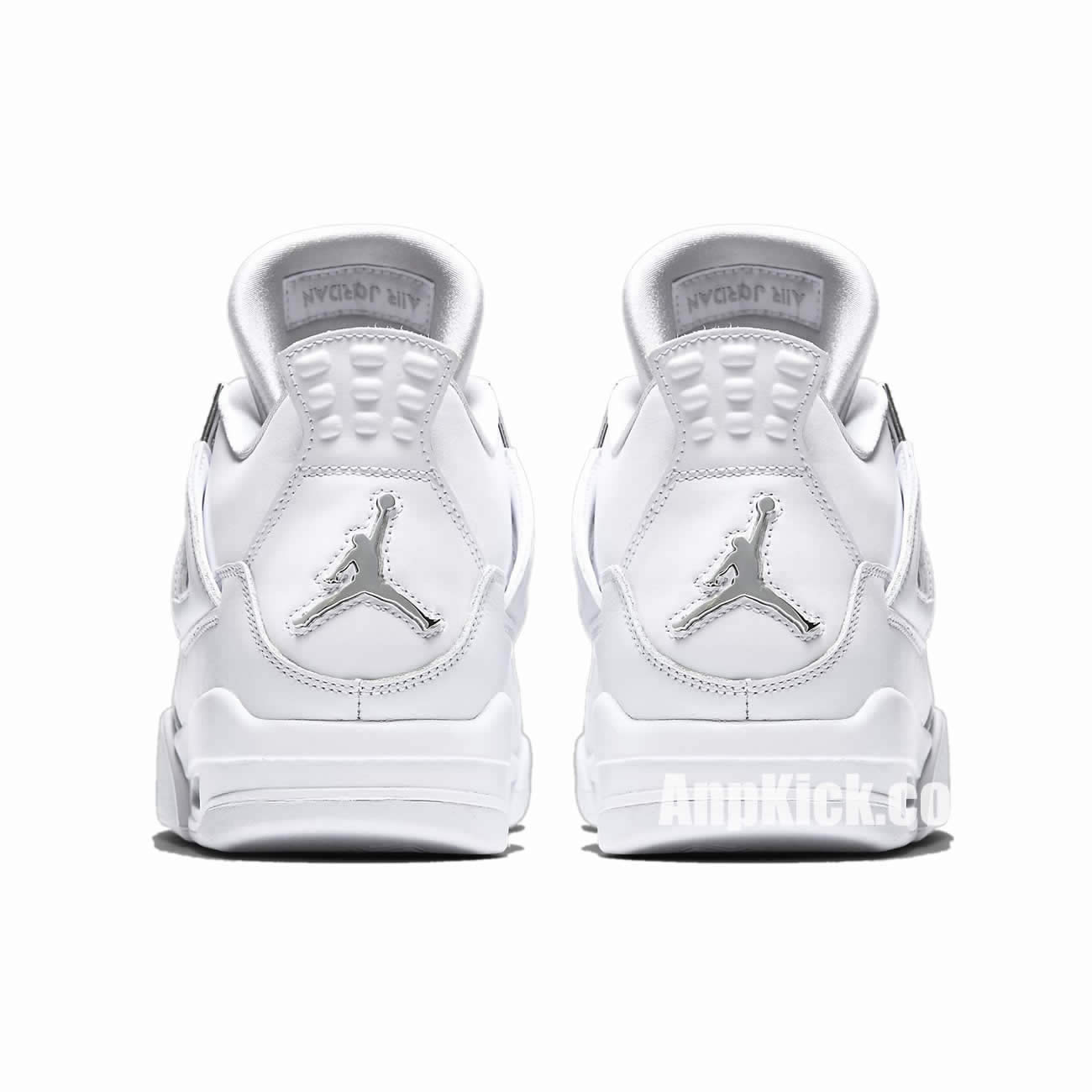 Air Jordan 4 All White/Silver "Pure Money" Mens GS For Sale 308497-100