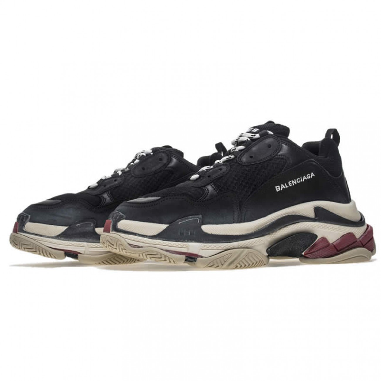 Balenciaga Triple S Sneakers Black/Red Shoes 483513W06E1 1000