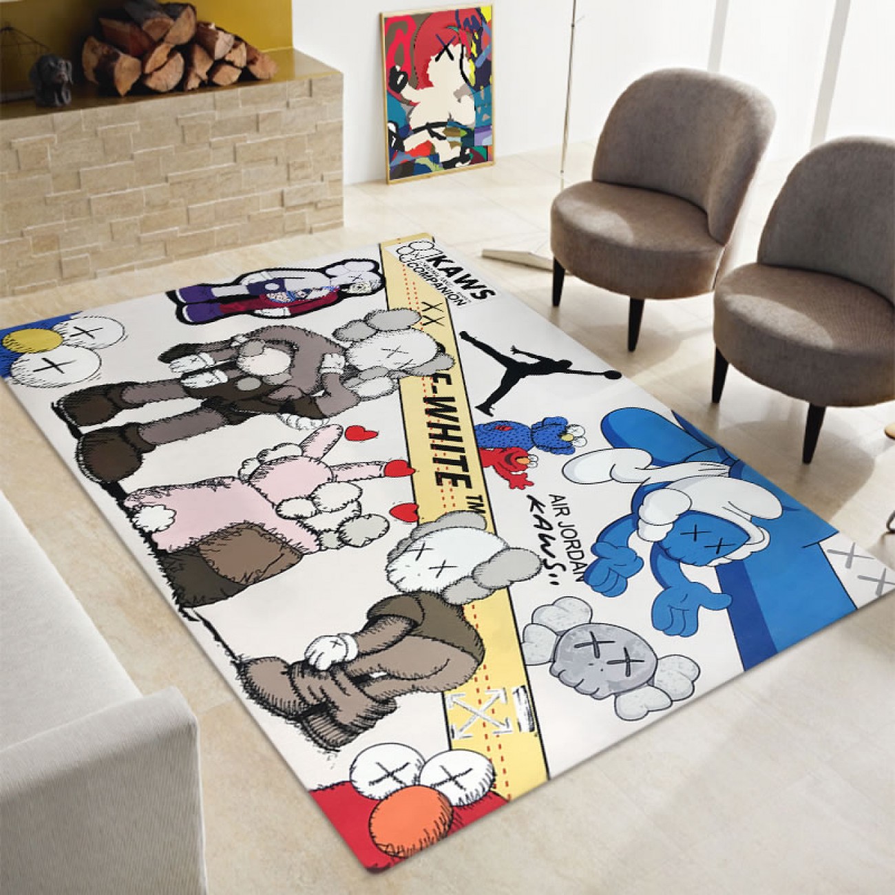 Kaws Off-White Supreme Air Jordan Deadpool WuKong Rugs / Carpet Cheap Wholesale