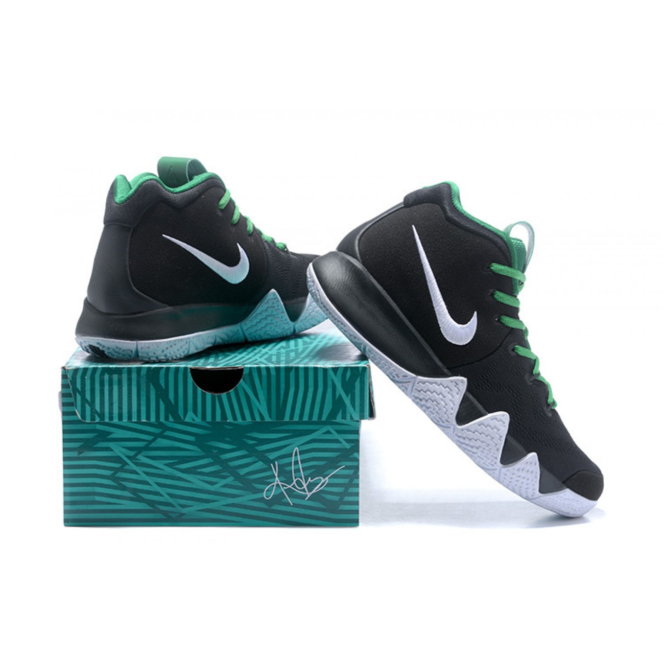 Kyrie 4 Black/White/Green