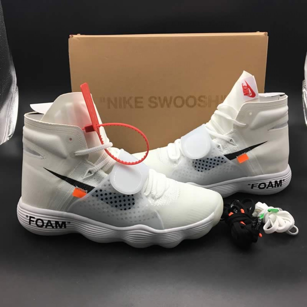 Off-White x Nike React Hyperdunk 2017 White/Yellow/Red AJ4578-100