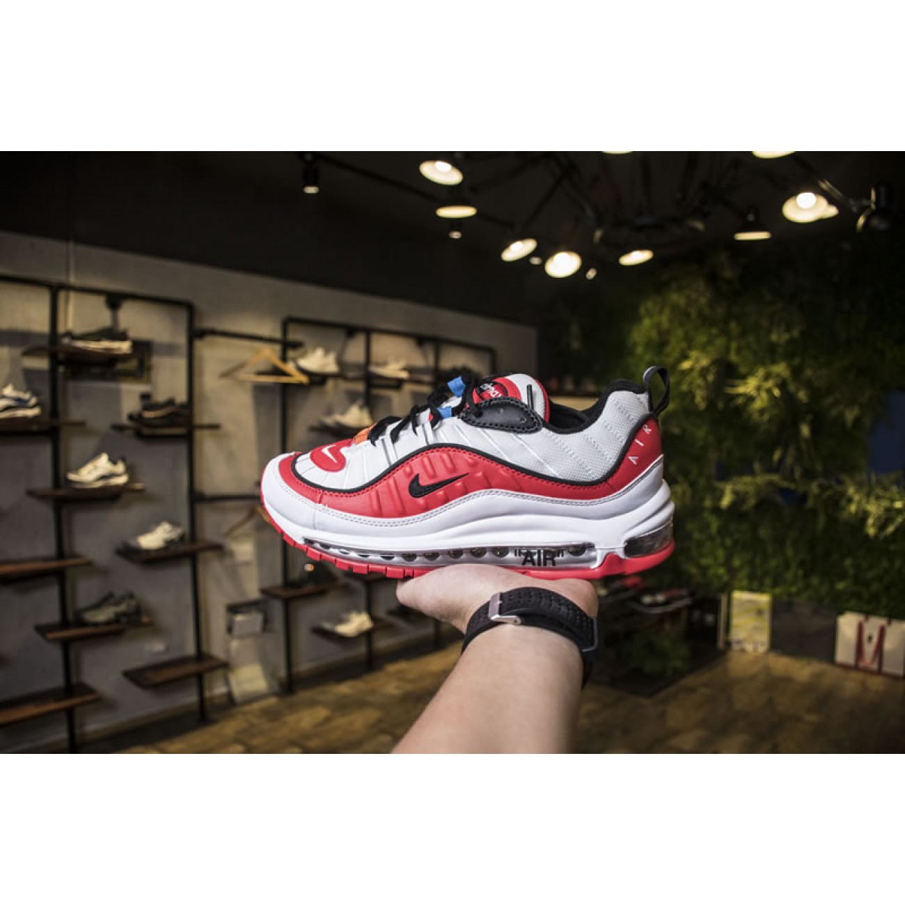 Off-White Virgil Abloh x Nike Air Max 98 White/Red Wmns Mens Size Shoes For Sale AJ6302-113