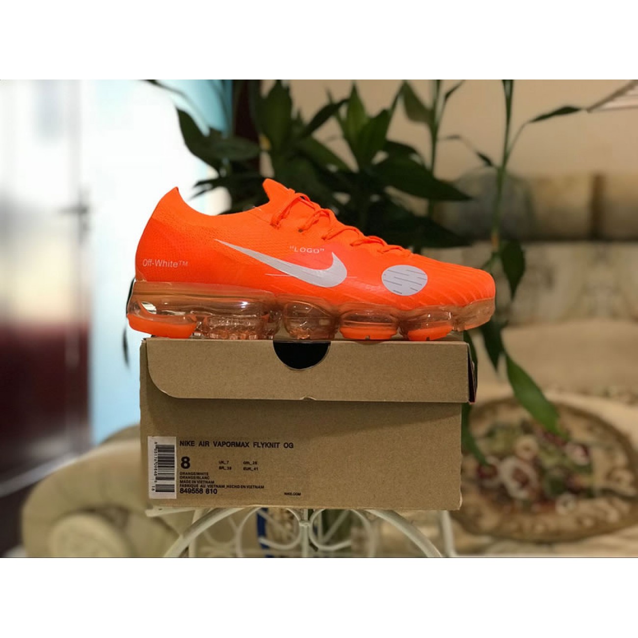 Off White x Nike Air VaporMax Orange White 849558-810