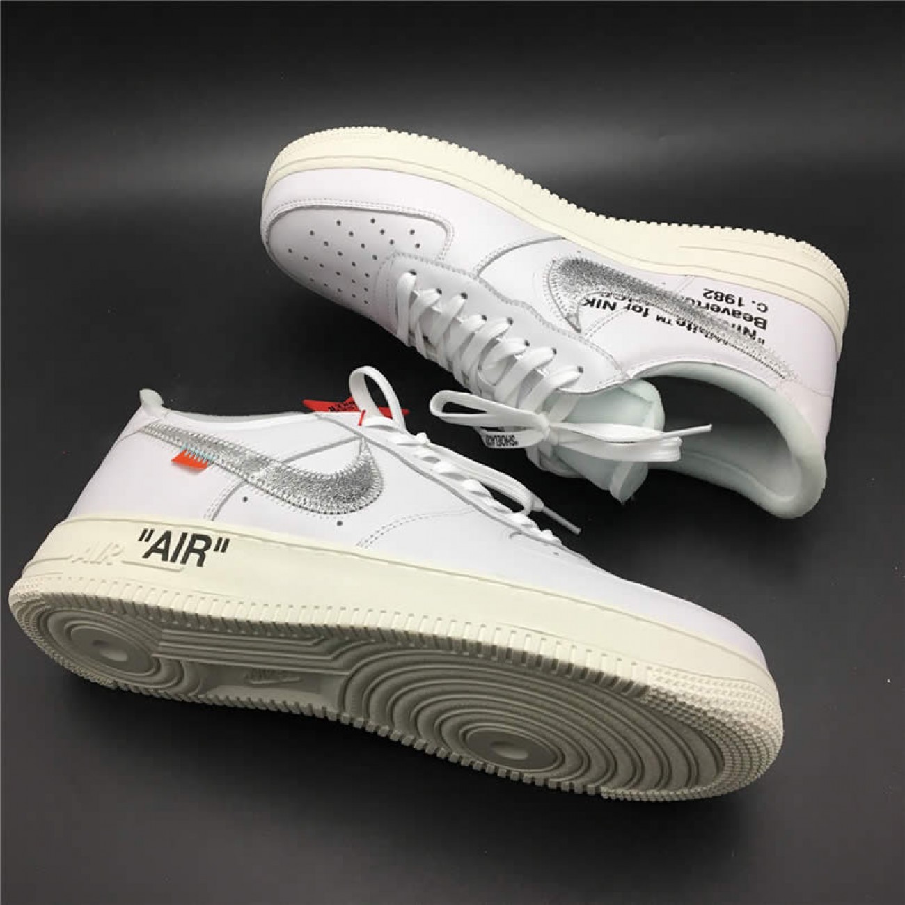 Off-White x Air Force 1 Low Silver "The Ten" AF100 ComplexCon 07 Shoes AO4297-100