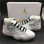 Off-White x Air Jordan 11 AJ11 All White Customize Shoes Jordans