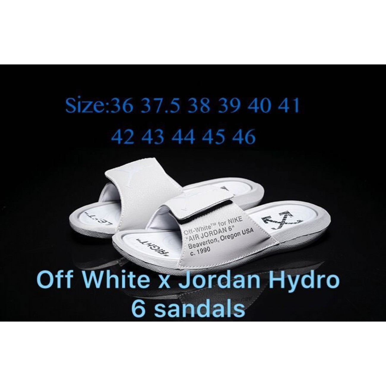 Off-White x Jordan Hydro 6 Sandals Slippers 881473-881474-004