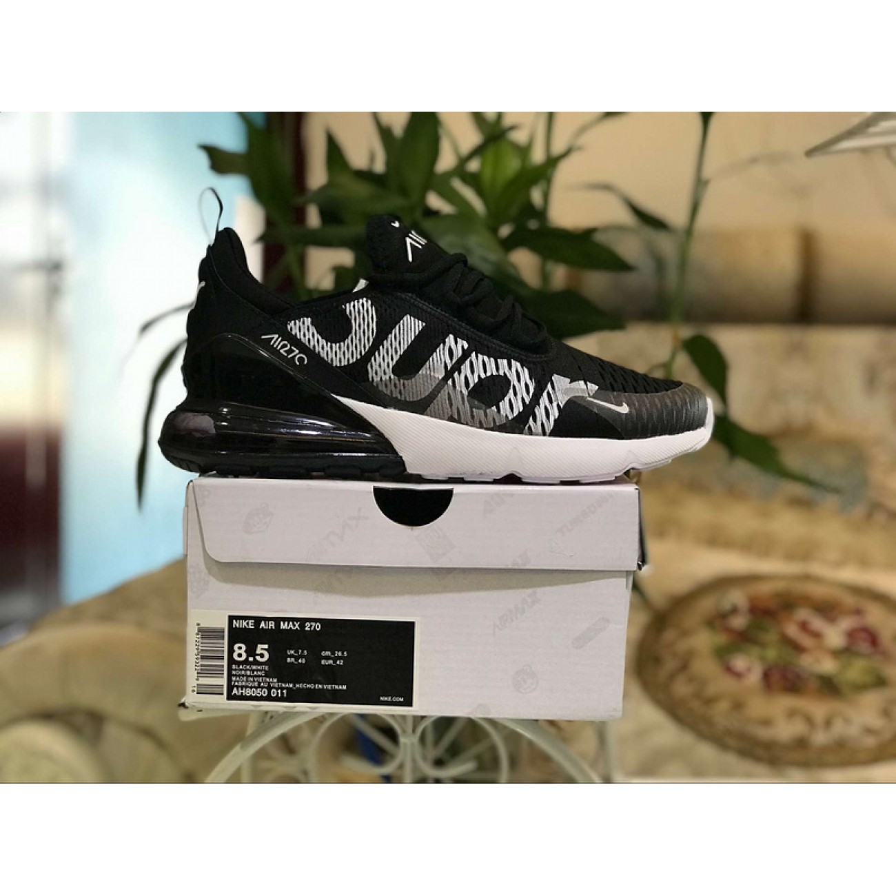 Supreme x Nike Air Max 270 Black White AH8050-011