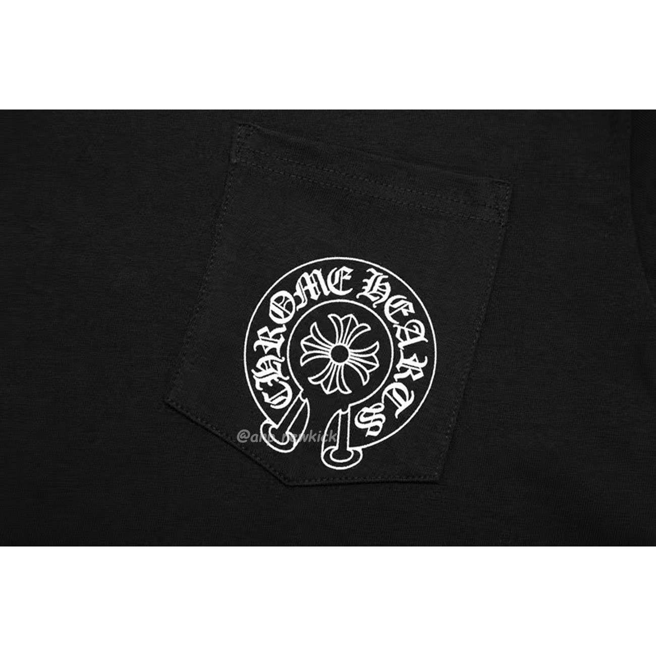 Chrome Hearts Horse Shoe Logo Pocket Black T-Shirt