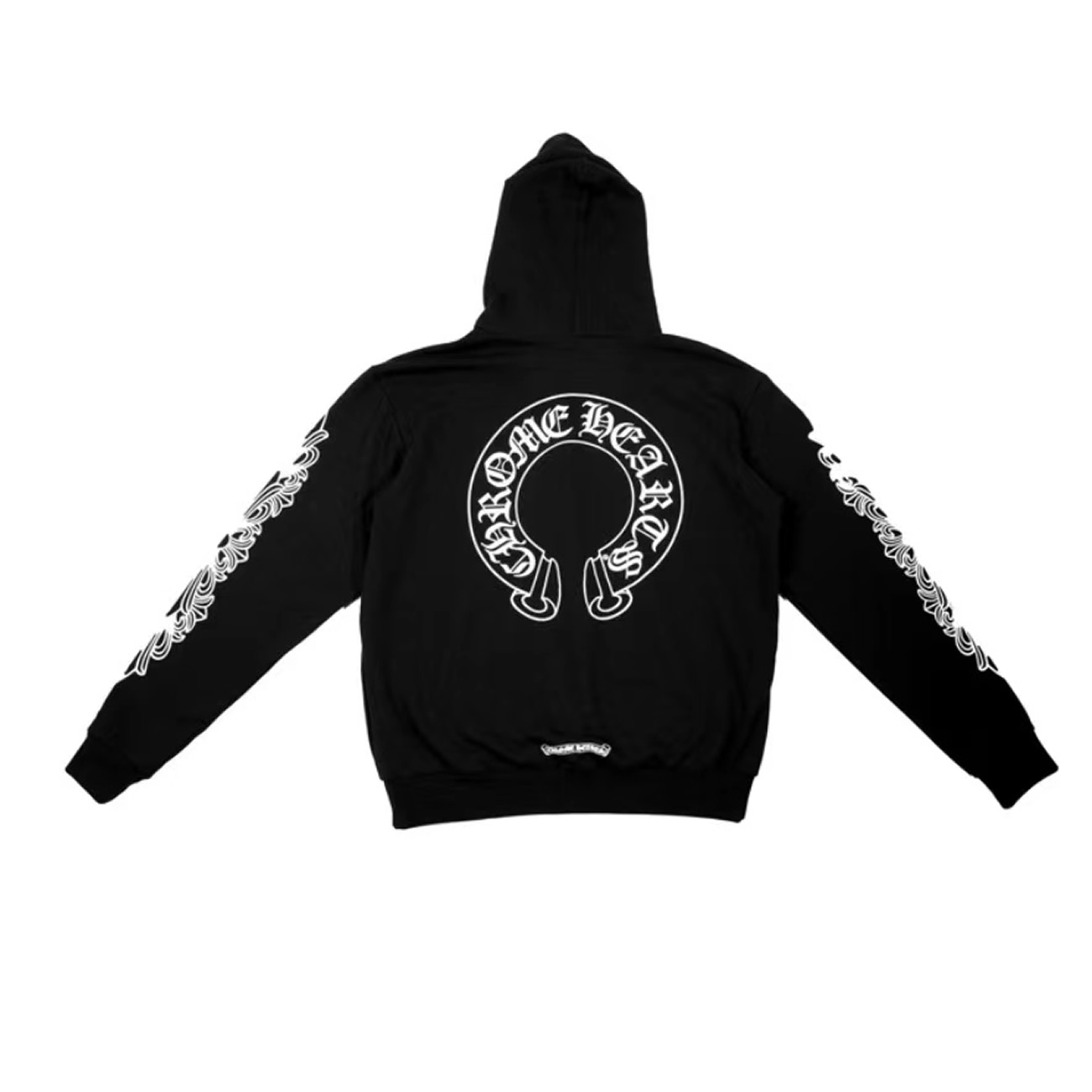 Chrome Hearts Horse Shoe Floral Hoodie Black