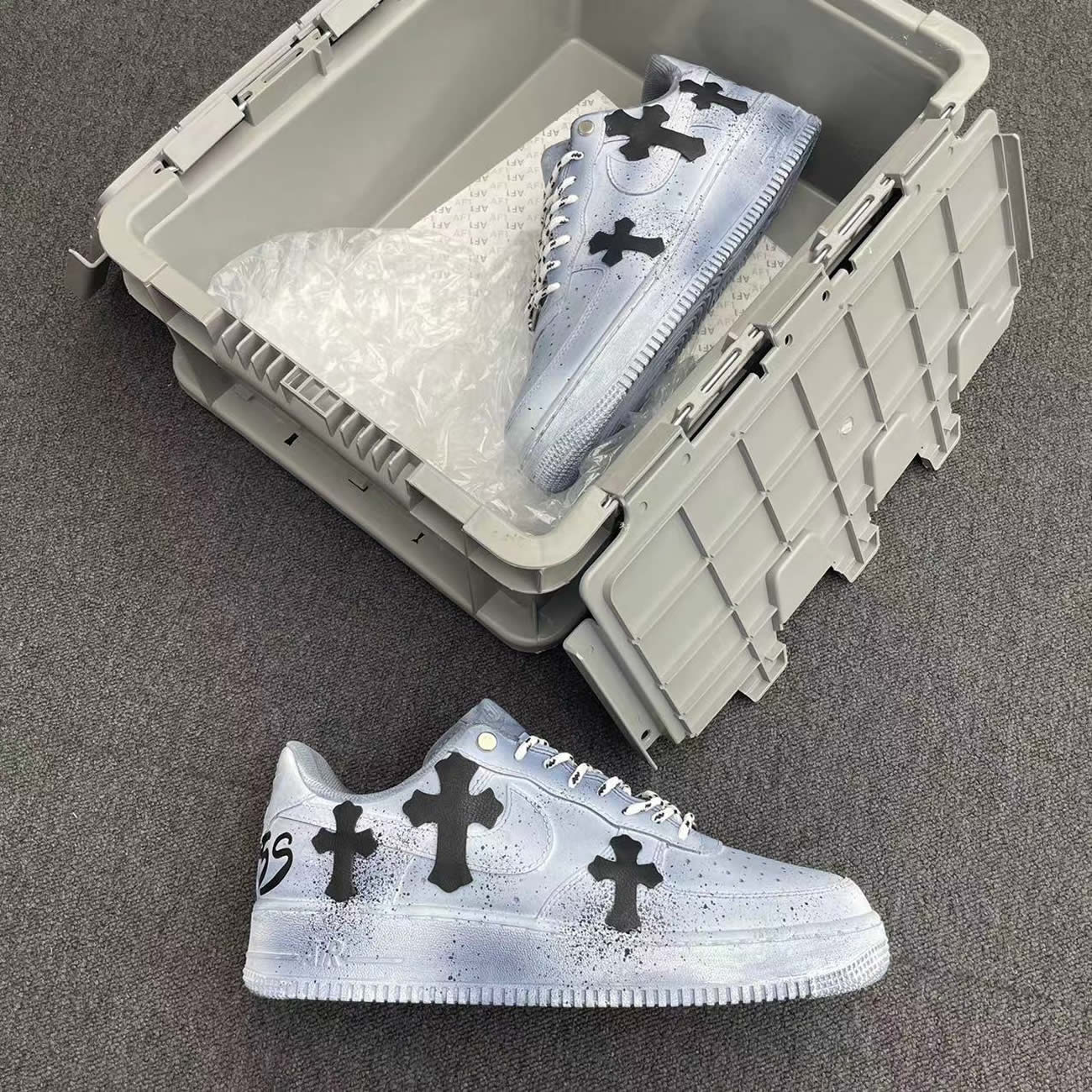 custom shoes chrome x nike Air Force 1  dipped reflective CW2248-111