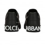 DOLCE GABBANA DG Logo Print Portofino Napa Calf Leather Sneakers