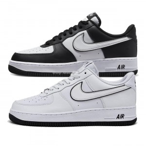 Nike Air Force 1 '07 Low White Black Outline Swoosh White Swoosh Panda DV0788-103 DV0788-001