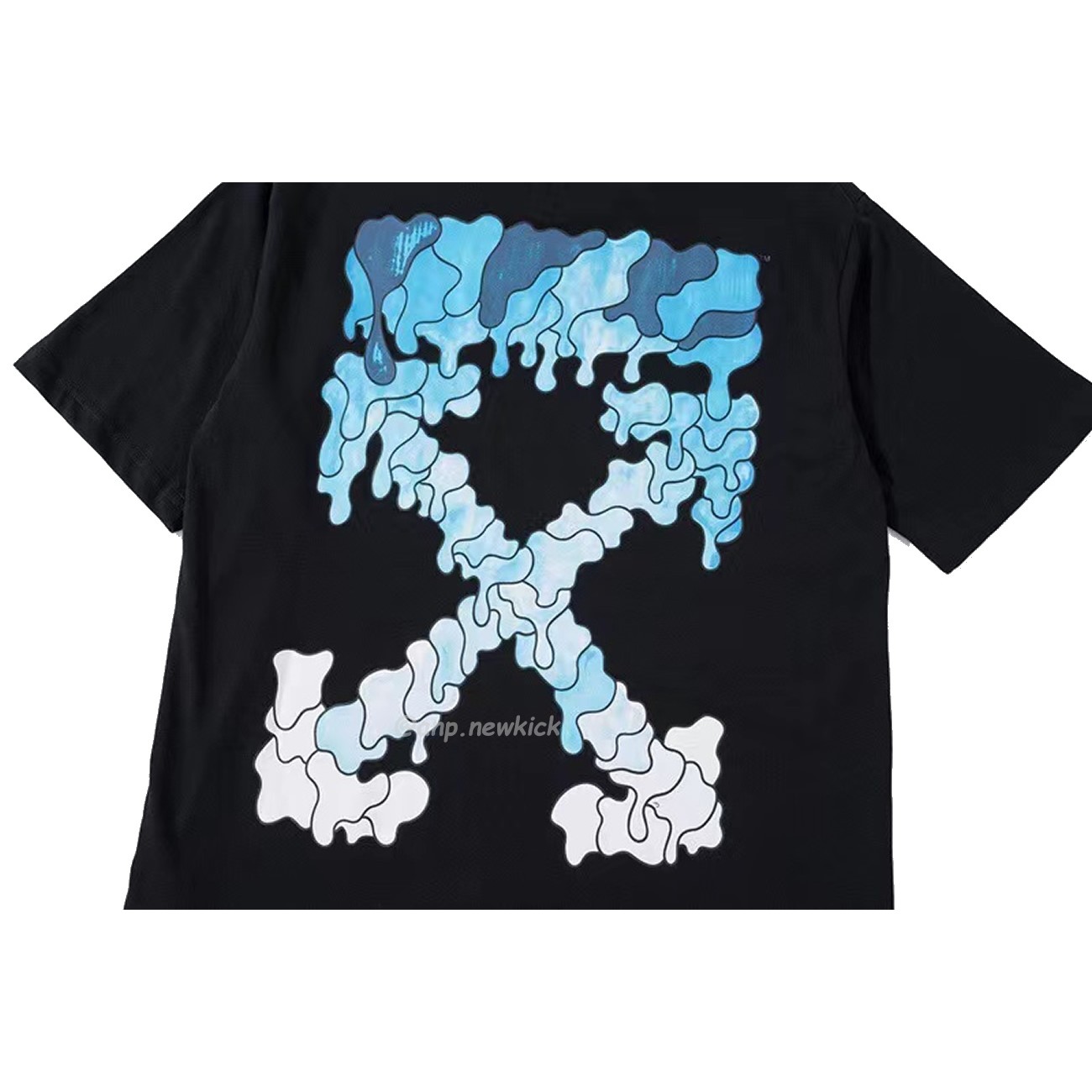 OFF-WHITE White Black Blue Arrow Print Slim T-Shirt