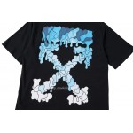 OFF-WHITE White Black Blue Arrow Print Slim T-Shirt