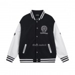 Chrome hearts patchwork baseball cross jacket black white