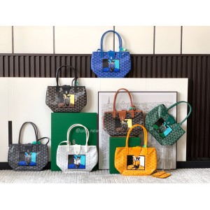 Goyard Anjou Mini Tote Bag BlackNatural Black Grey Navy White Green Yellow