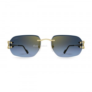 Cartier CT0468S 58 Blue & Gold Sunglasses