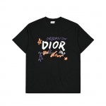 Dior Hand drawn sketch logo graffiti short sleeved T-shirt