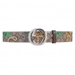 Gucci Interlocking G Belt Supreme GG Bengal Beige Brown Multicolor