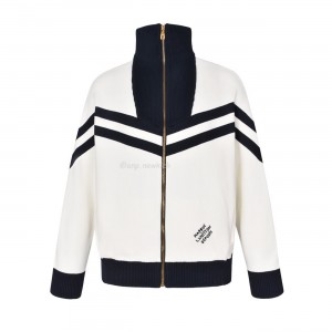 Louis Vuitton Knitted Cotton Sailor Blouson White Navy