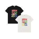 Loewe 24ss Embroidered logo color blocking waffle shorts