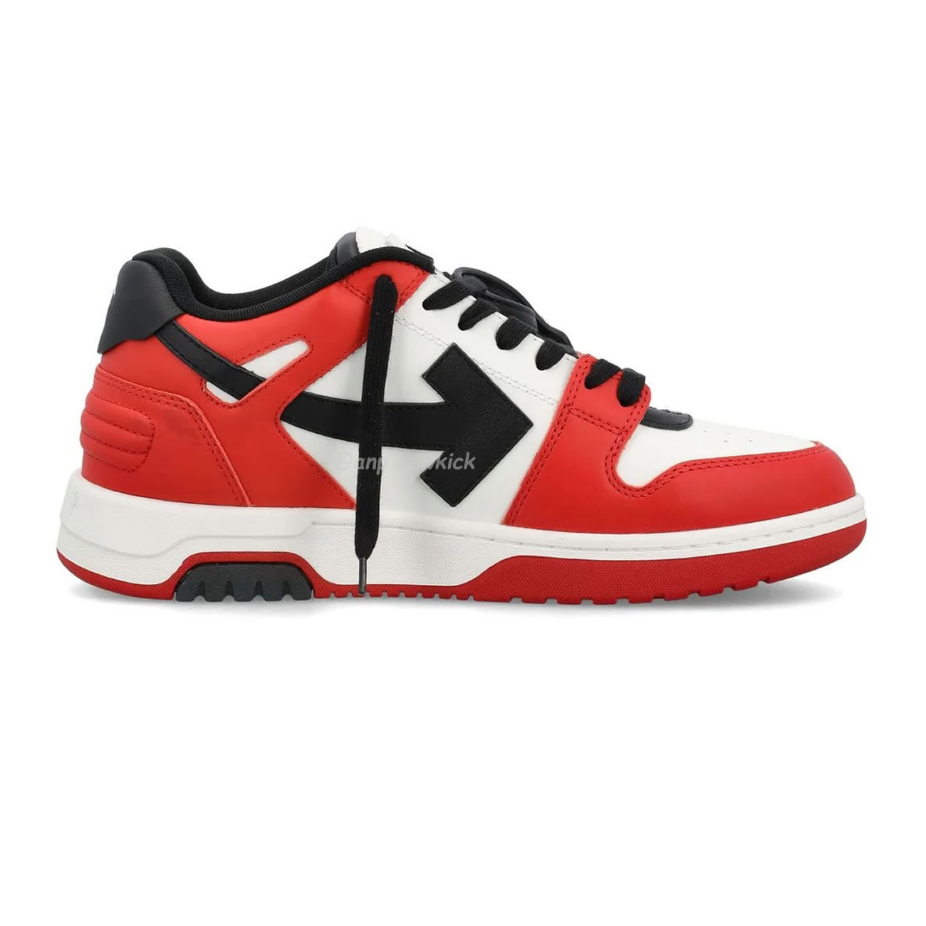 OFF-WHITE Out Of Office OOO Low Tops Black White Red OMIA189S22LEA0012510