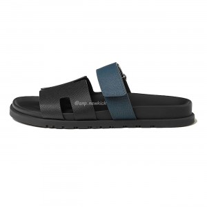 Hermes Chypre Sandal Noir Bleu Celeste