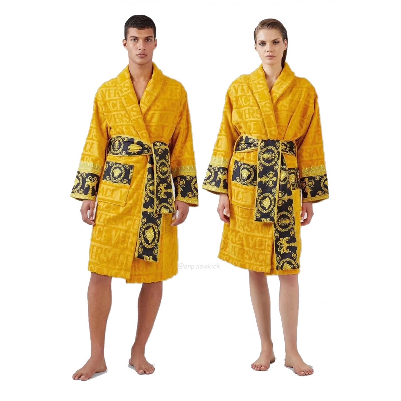 VERSACE Baroque Logo-jacquard Cotton Bathrobe