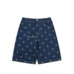 Louis Vuitton Embroidered logo denim shorts