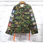 Off-white C O VIRGIL abloh 18SS Badge Ribbon Arrow Camo Armbands Jacket