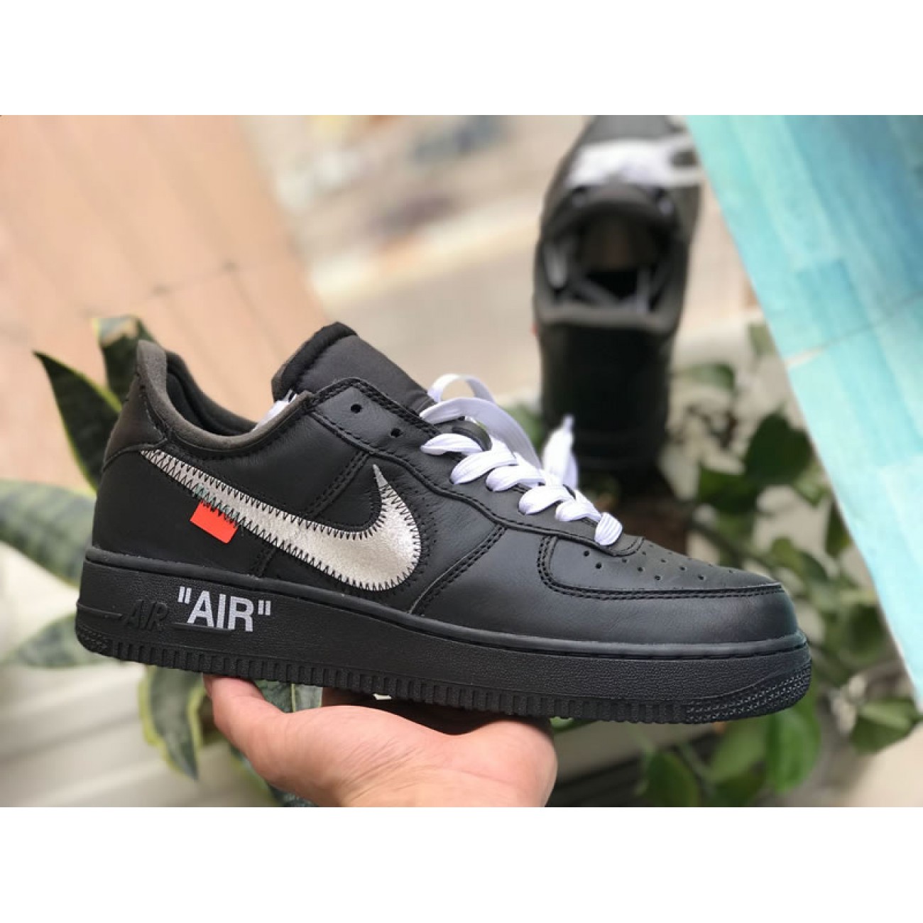 Nike Air Force 1 '07 Virgil x MoMa "Off-White" AV5210-001 Black/Metallic Silver