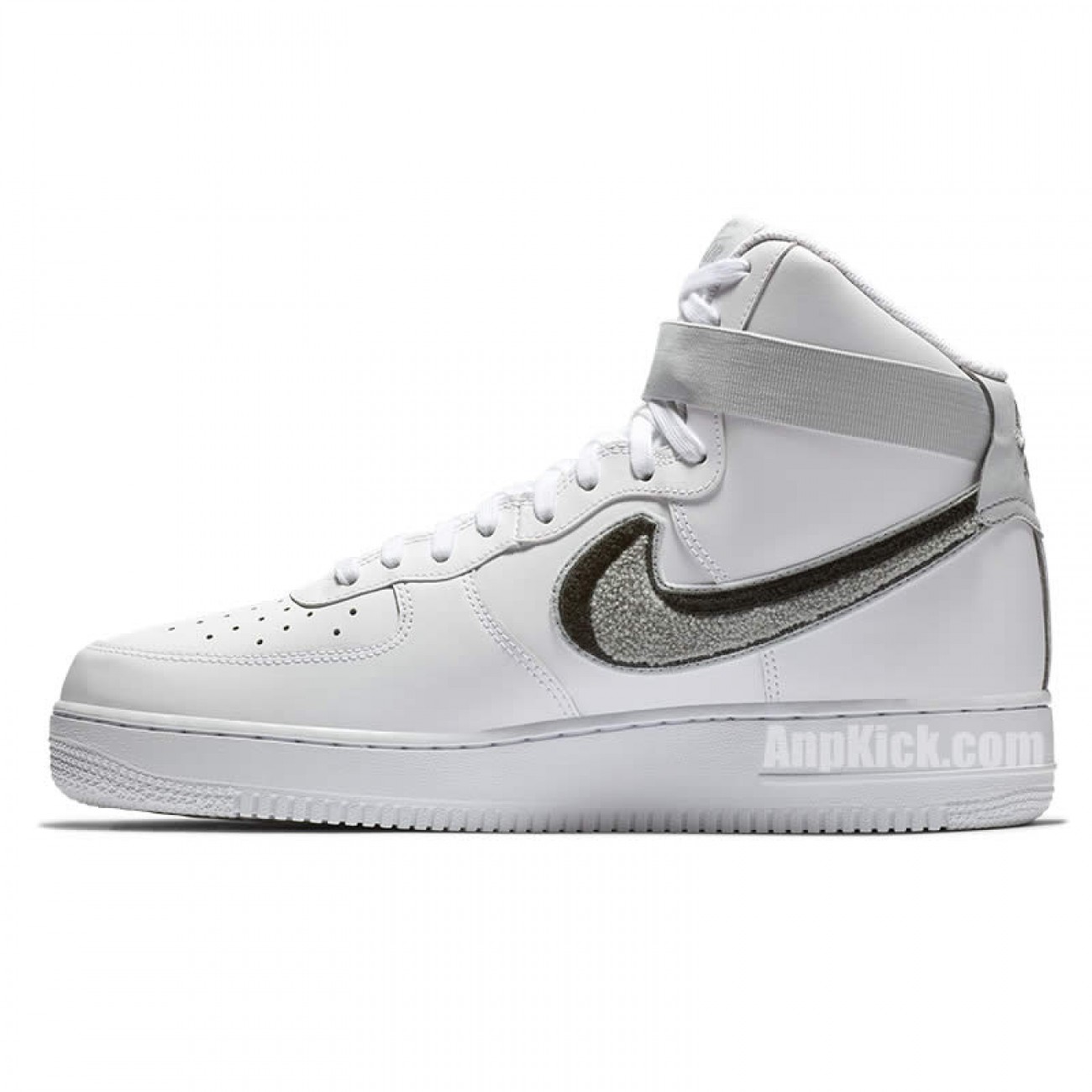 White Air Forces 1 07 LV8 High Top "Chenille Swoosh" Nike Outlet 806403-105