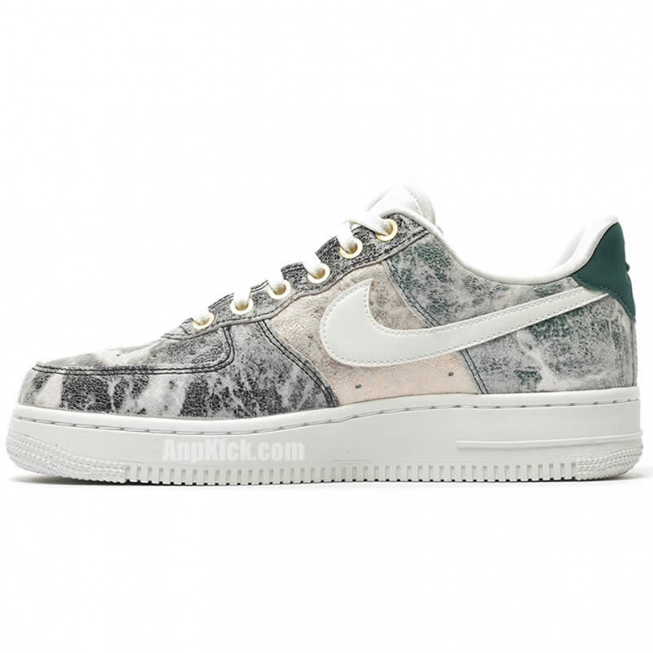 Women's Nike Air Force 1 Low '07 LXX White Oil Grey Shoes AO1017-100