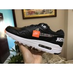 Nike "Just Do It" Air Max 1 Mens Running Shoes Black White Orange Shock 917691-002