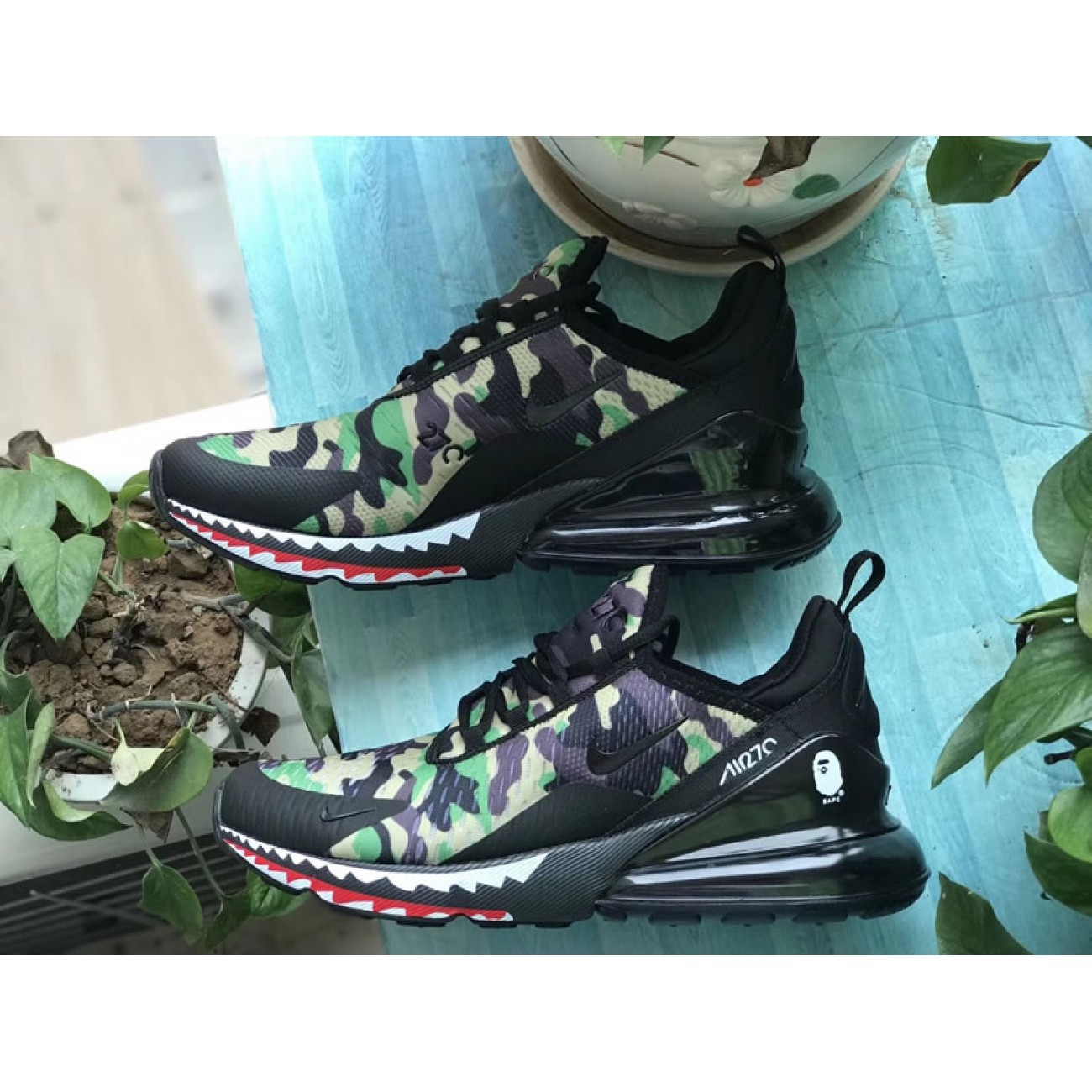 A Bathing APE x Nike Air Max 270 Japanese Camo Bape Camo Green Mens & Wmns Size AH6799-003