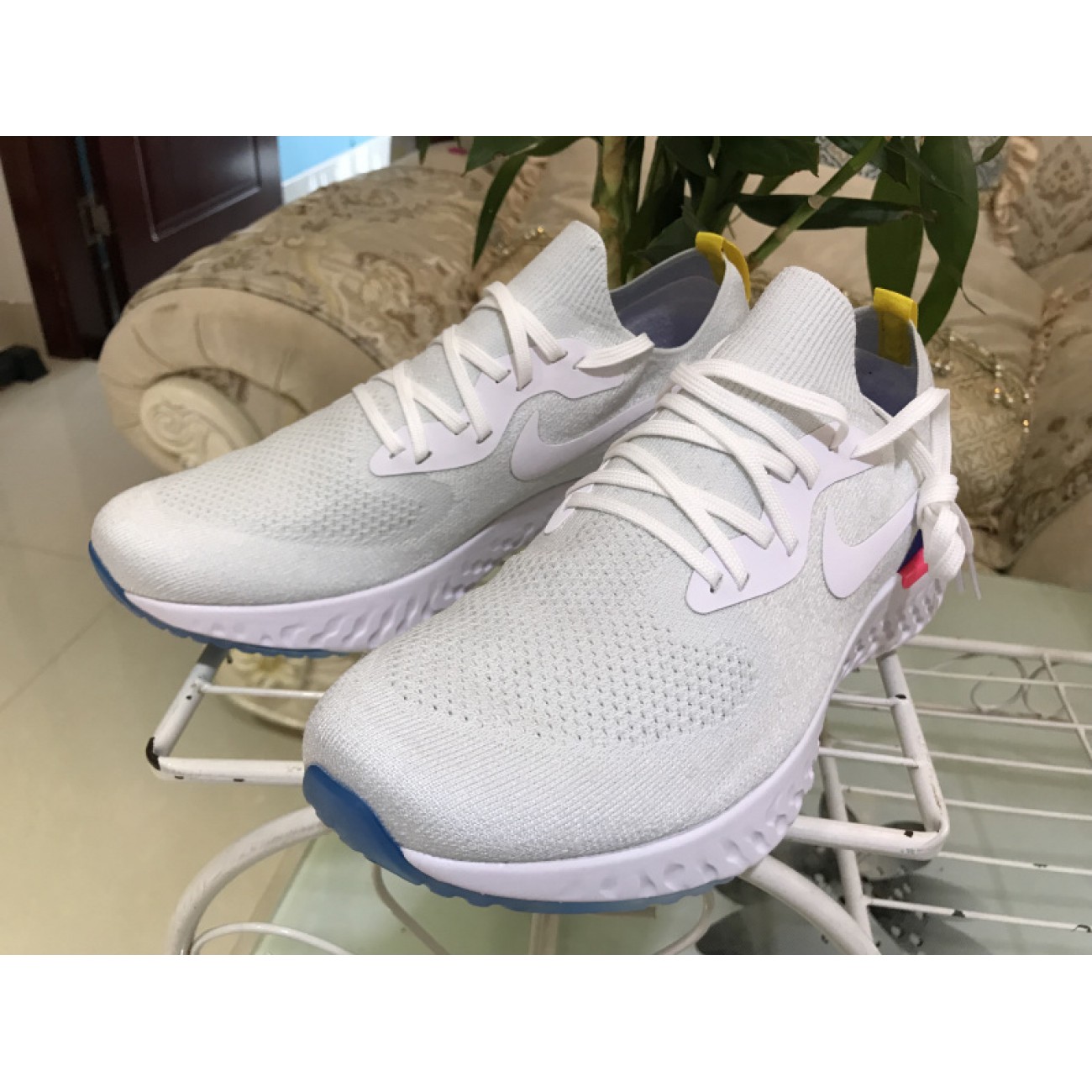 Nike Epic React Flyknit White Racer Blue AQ0067-101