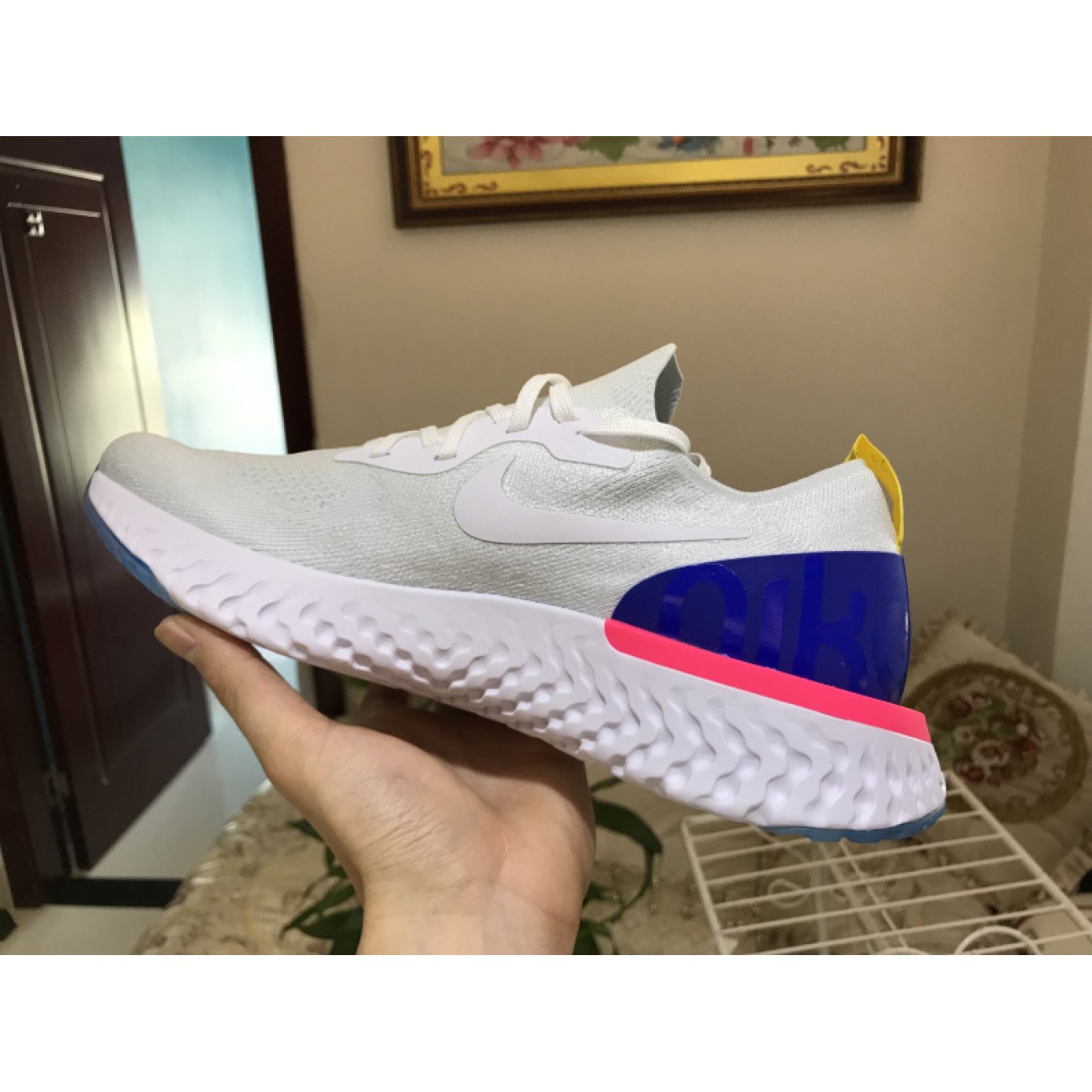 Nike Epic React Flyknit White Racer Blue AQ0067-101