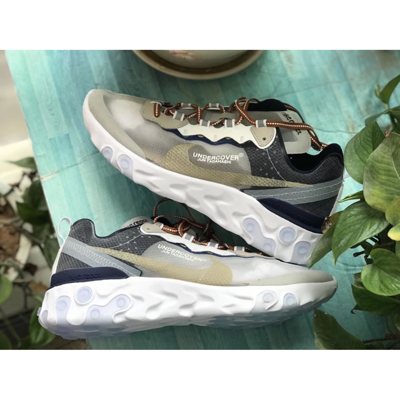 Undercover x Nike Epic React Element 87 Army Green/Navy-White AQ1813-341