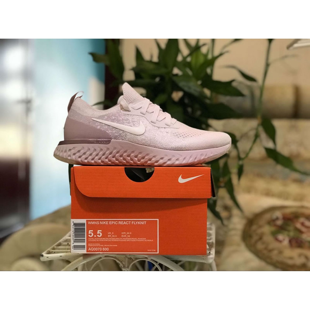 Wmns Nike Epic React Flyknit Pearl Pink AQ0070-600