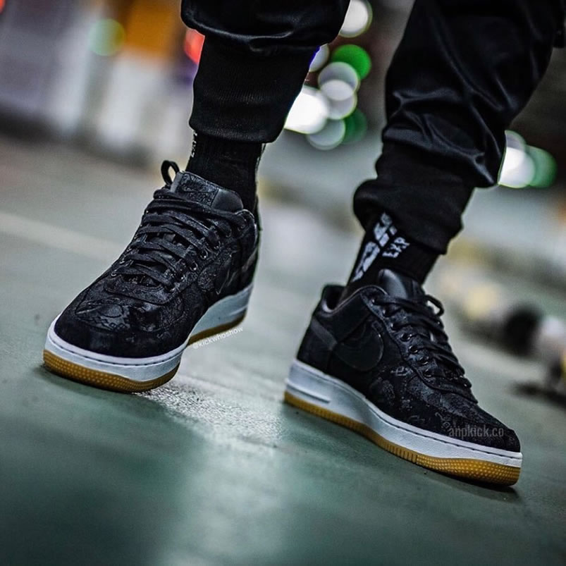 Fragment Clot Nike Air Force 1 Black On Feet Af1 Low Shoes Cz3986 001 (2) - newkick.app