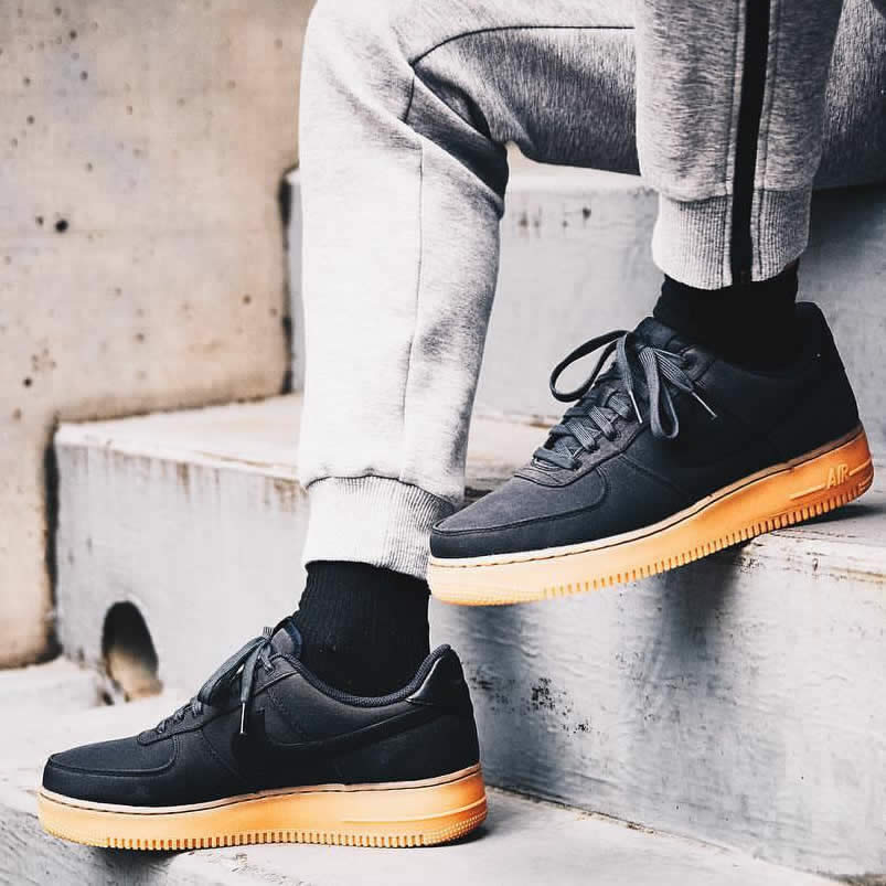 Air Force 1 07 Lv8 Style Black Gum Shoes On Feet Aq0117 002 (1) - newkick.app