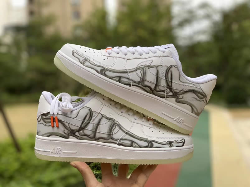 Nike Air Force 1 Low QS 'Skeleton' Halloween Shoes BQ7541-100 Pics