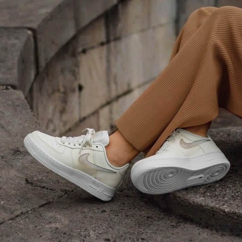 Nike Air Force 1 Womens Jelly Puff Wmns Af1 Low For Sale Pale Ivory Shoes Ah6827 100 On Feet (3) - newkick.app