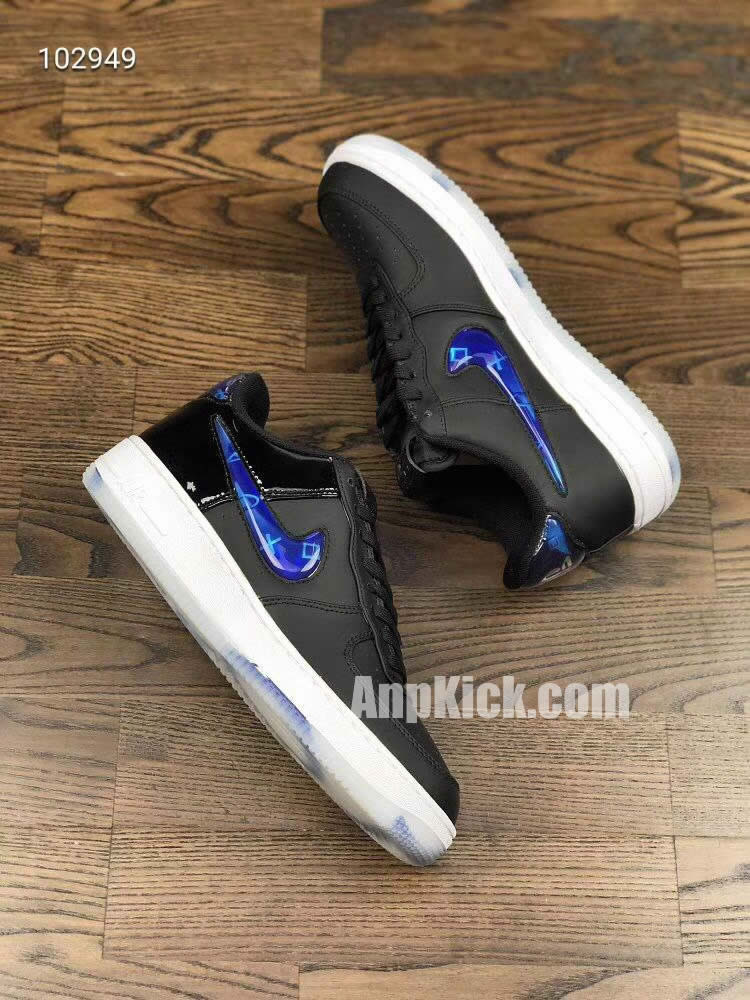 playstation nike air force 1 low 18 qs black blue bq3634 001 detail images (6)