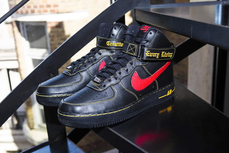 Vlone x Nike Air Force 1 High 'Paris' Sport Red / Black 773255-906765 Pics