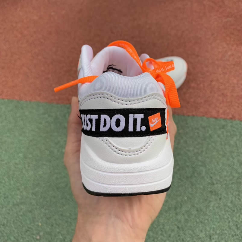 Kids Nike Air Max 1 Lux 'Just Do It' White Orange Shoes 917691-100