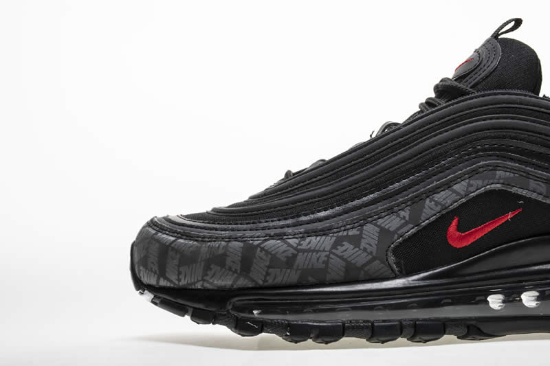 Nike Air Max 97 Reflective Logo All Black And Red 97s Sale AR4259-001